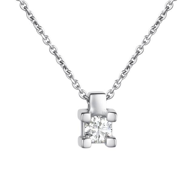 Колье из белого золота с бриллиантом (060573)