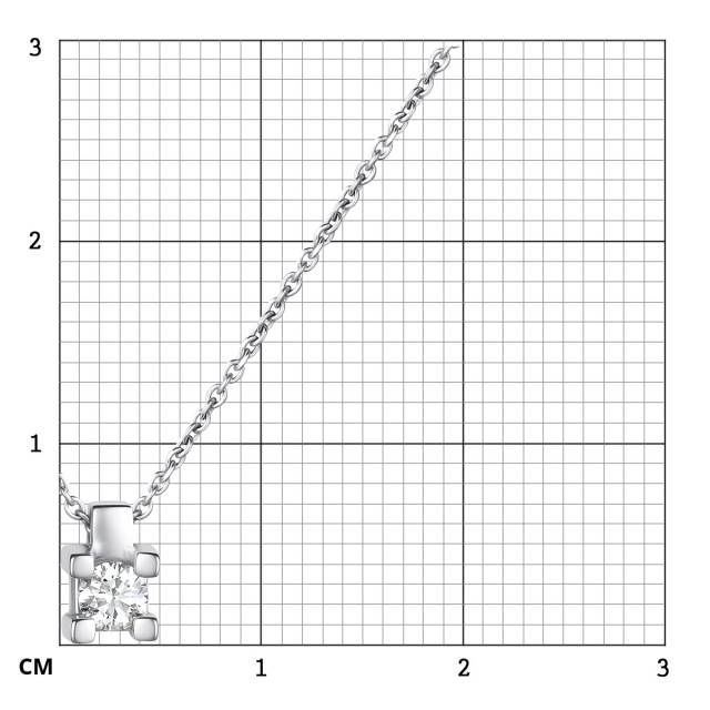 Колье из белого золота с бриллиантом (060573)