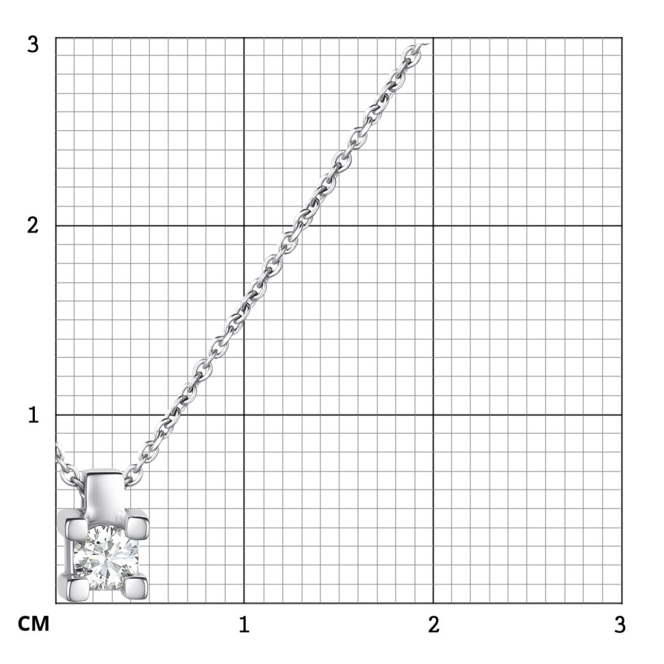 Колье из белого золота с бриллиантом (060573)