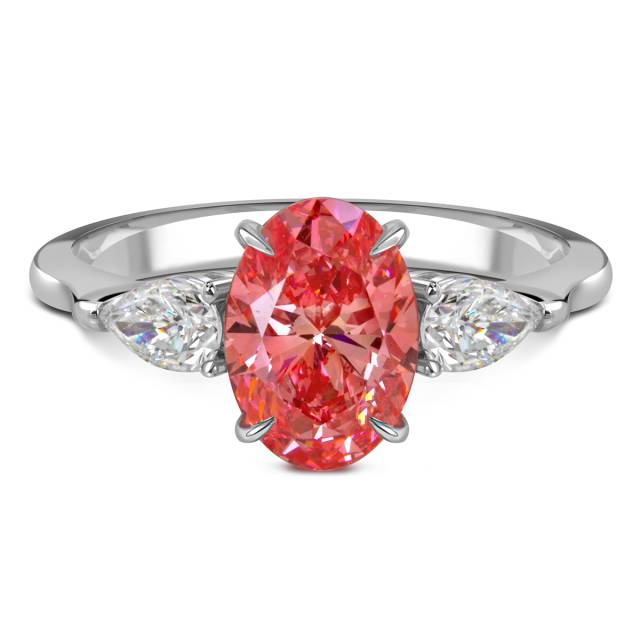 Помолвочное кольцо из белого золота с розовым бриллиантом  (060194)