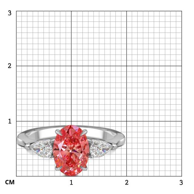 Помолвочное кольцо из белого золота с розовым бриллиантом  (060194)