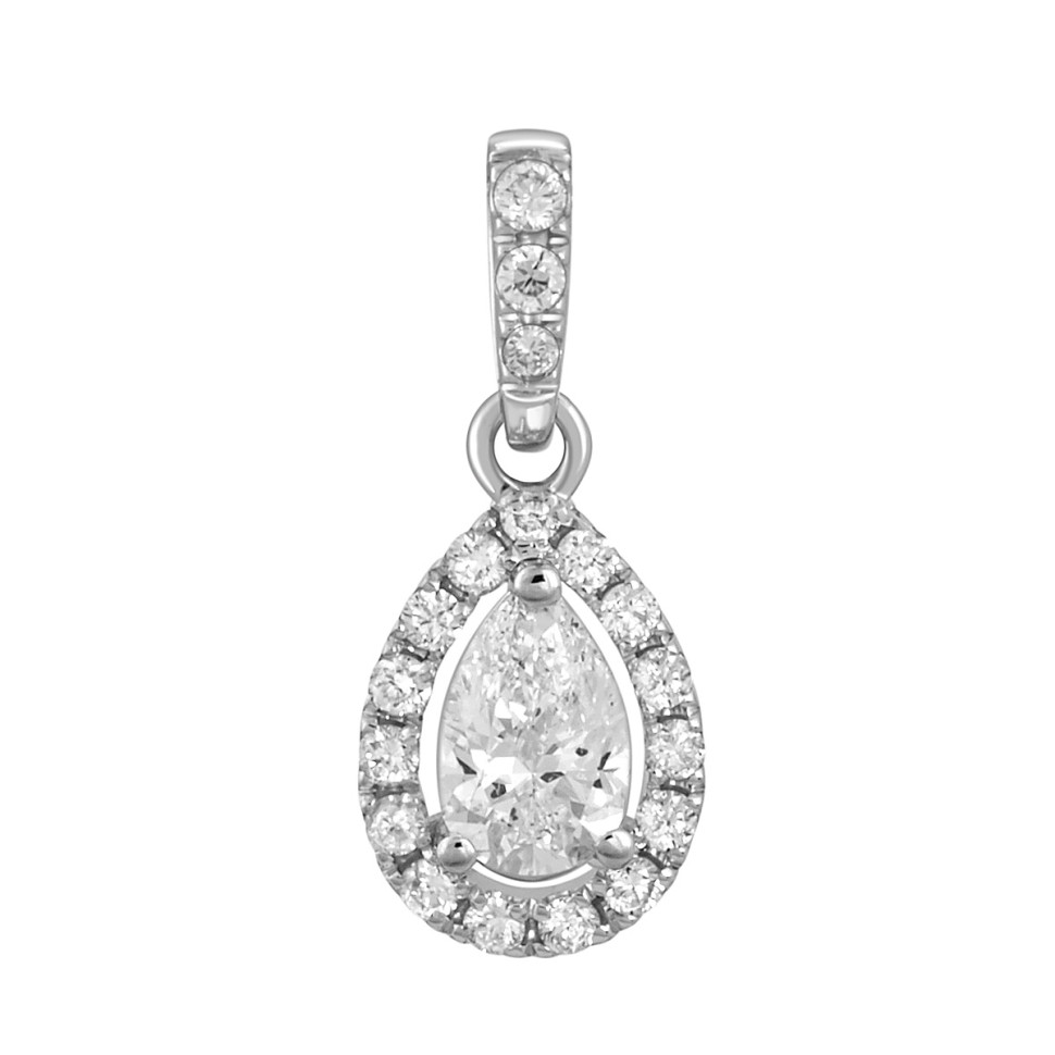 Кулон из белого золота с бриллиантами (046997)