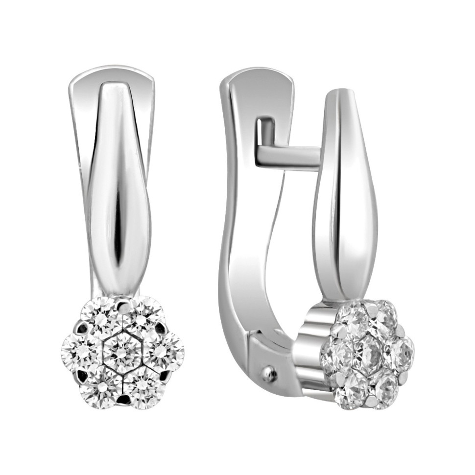Серьги из белого золота с бриллиантами (023423)
