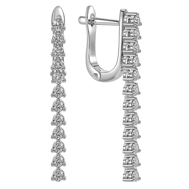 Серьги из белого золота с бриллиантами  (059105)