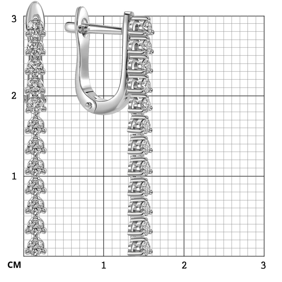 Серьги из белого золота с бриллиантами  (059105)
