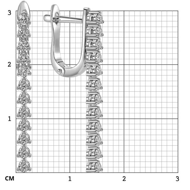 Серьги из белого золота с бриллиантами  (059105)