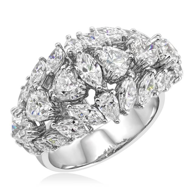 Кольцо из белого золота с бриллиантами (052275)