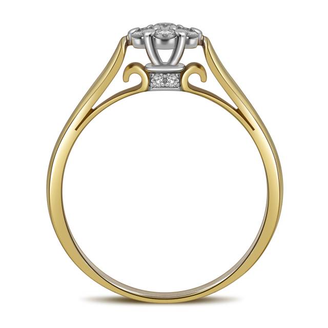 Помолвочное кольцо из жёлтого золота с бриллиантами (025176)