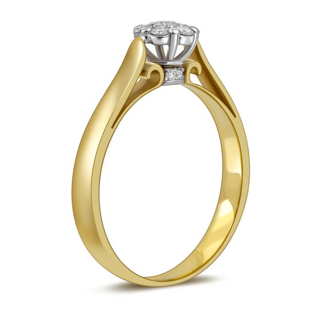 Помолвочное кольцо из жёлтого золота с бриллиантами (025176)