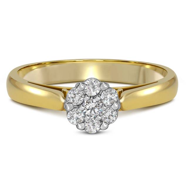 Помолвочное кольцо из жёлтого золота с бриллиантами (025176)