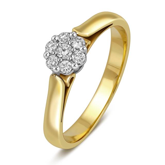 Помолвочное кольцо из жёлтого золота с бриллиантами (025176)