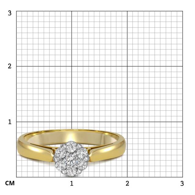 Помолвочное кольцо из жёлтого золота с бриллиантами (025176)