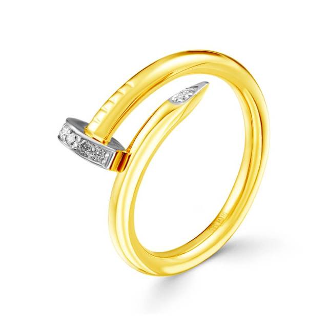 Кольцо из жёлтого золота с бриллиантами (YZ1362)
