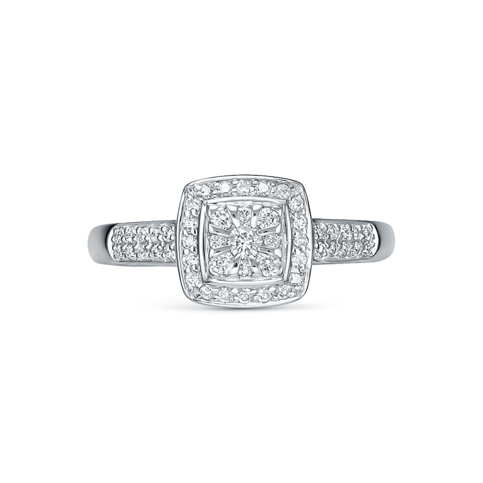 Кольцо из белого золота с бриллиантами (062958)