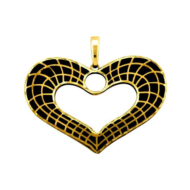 Кулон из жёлтого золота с искусственной вставкой (018865)