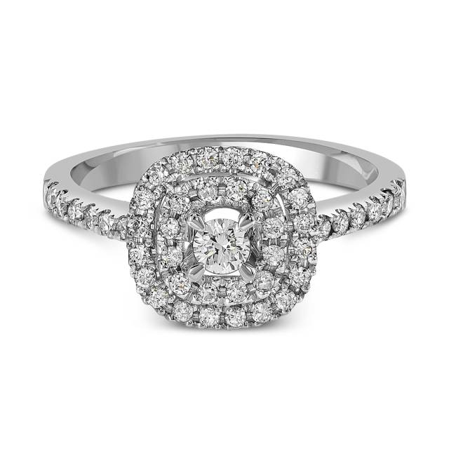 Кольцо из белого золота с бриллиантами (042546)