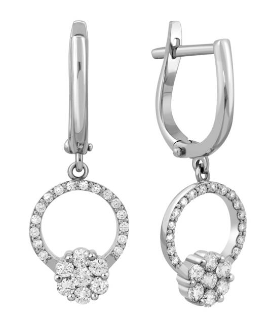 Серьги из белого золота с бриллиантами (031897)