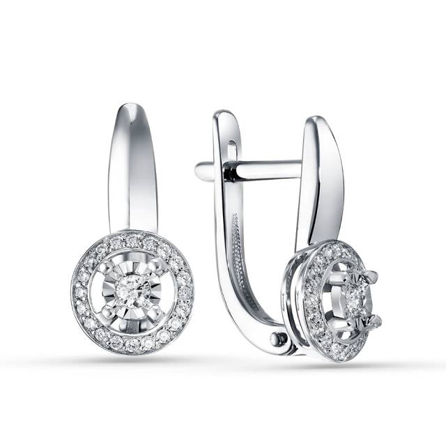 Серьги из белого золота с бриллиантами (060906)