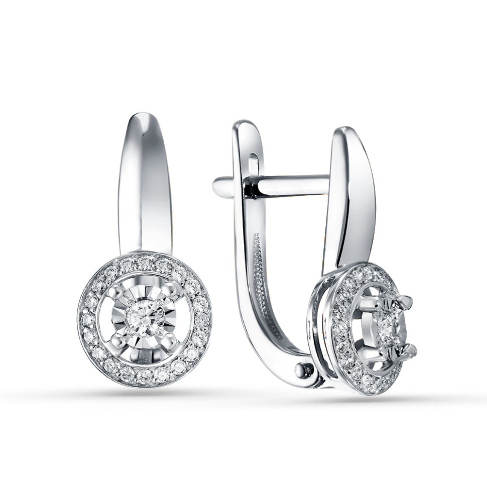 Серьги из белого золота с бриллиантами (060906)