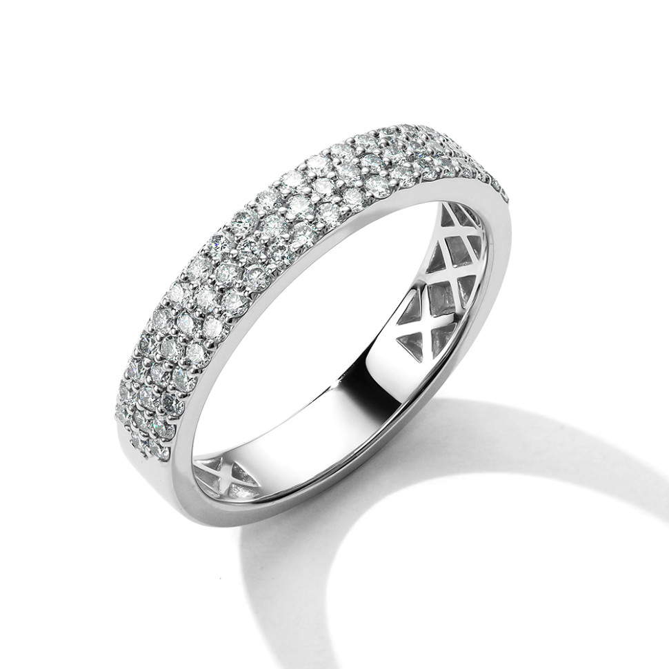 Кольцо из белого золота с бриллиантами (053056)