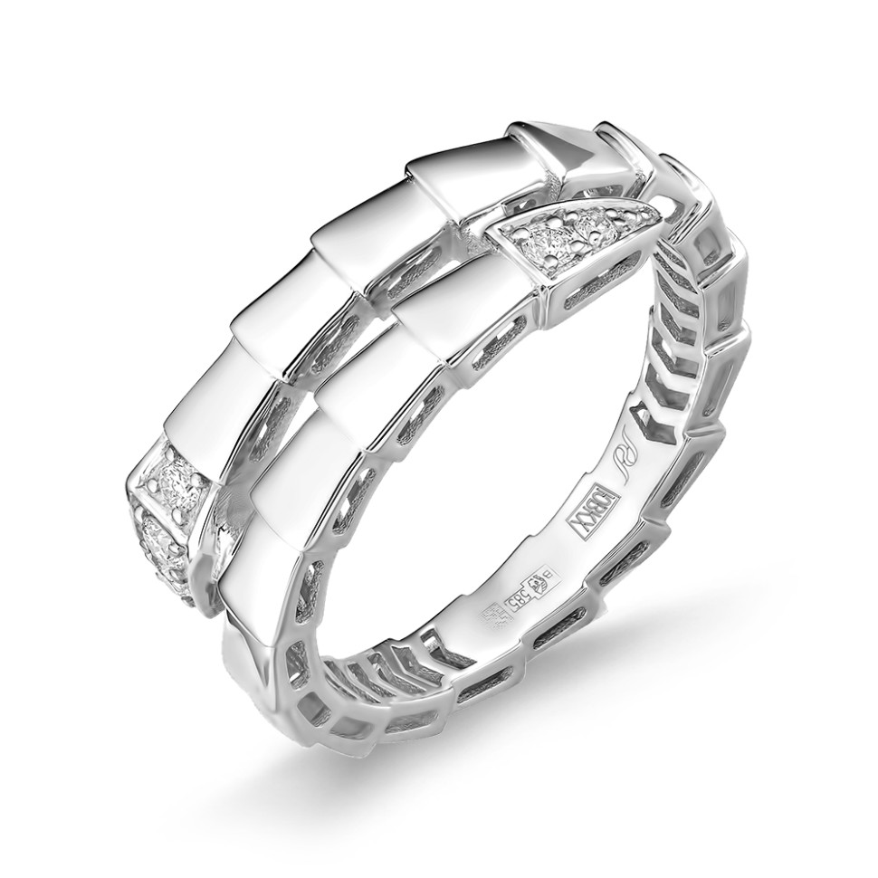 Кольцо из белого золота с бриллиантами (061319)