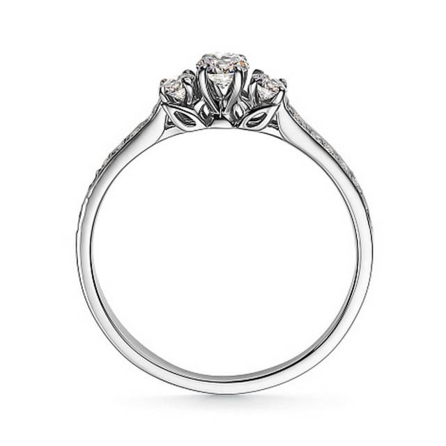 Помолвочное кольцо из белого золота с бриллиантами (053693)