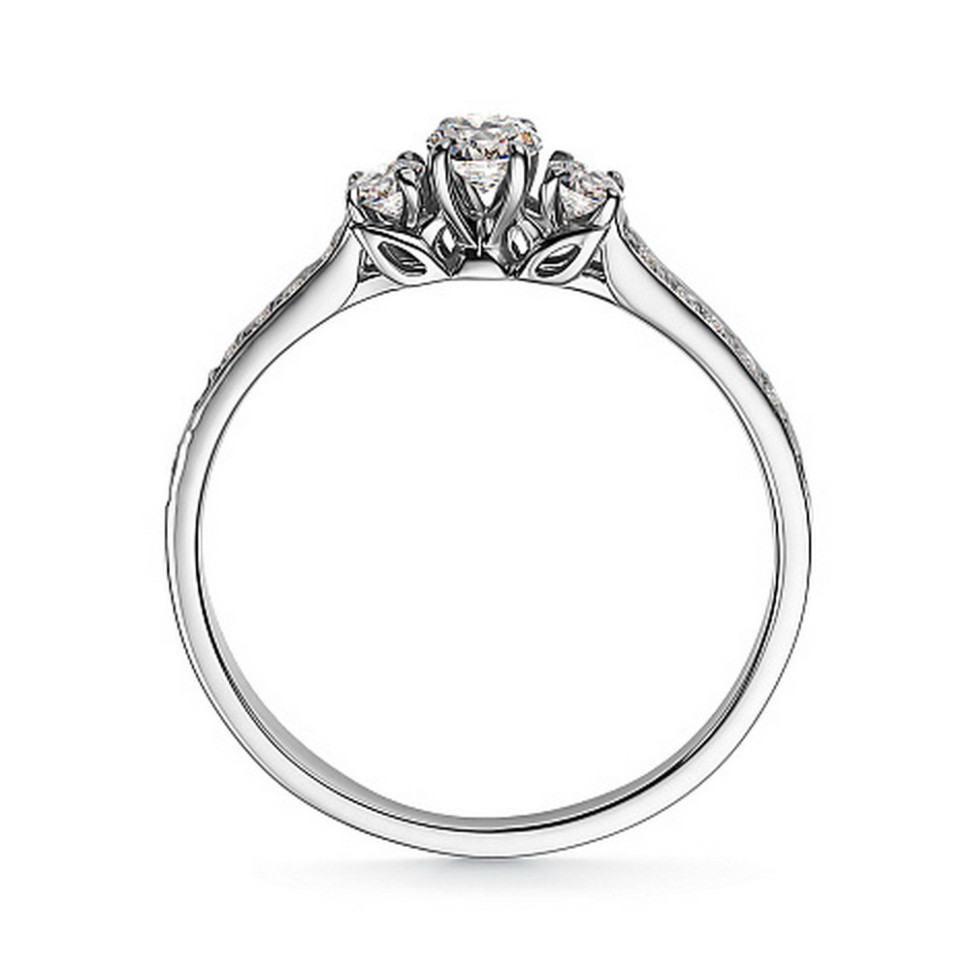 Помолвочное кольцо из белого золота с бриллиантами (053693)