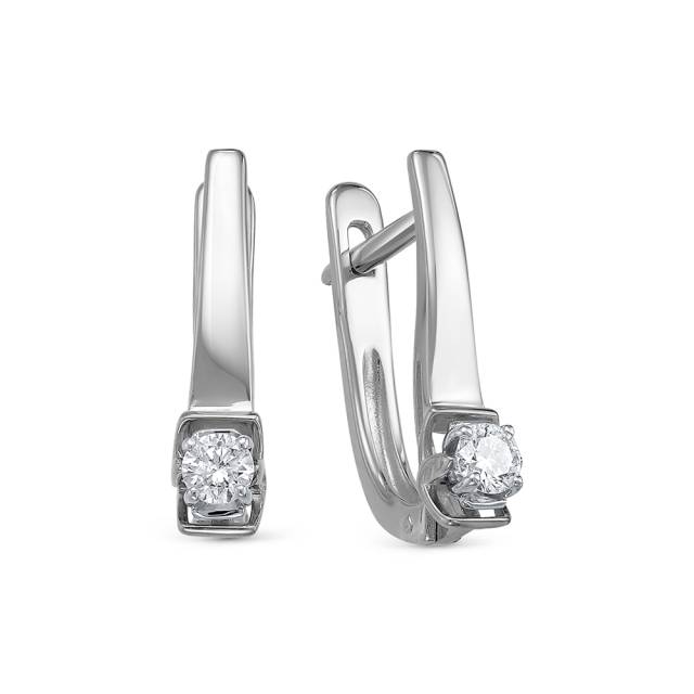 Серьги из белого золота с бриллиантами (053842)
