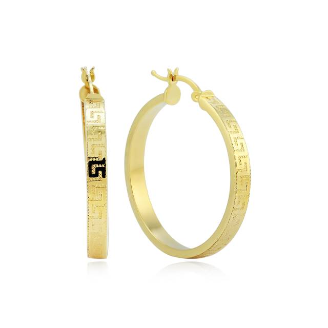 Серьги конго из жёлтого золота (054241)