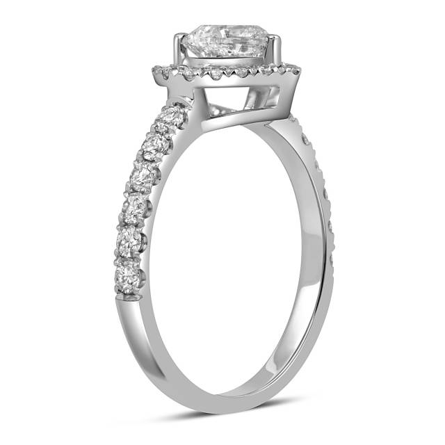 Помолвочное кольцо из белого золота с бриллиантами "Сердце" (054380)