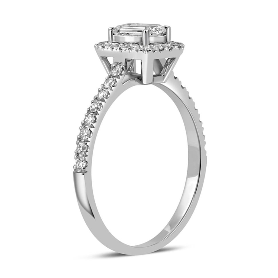 Помолвочное кольцо из белого золота с бриллиантами (051642)