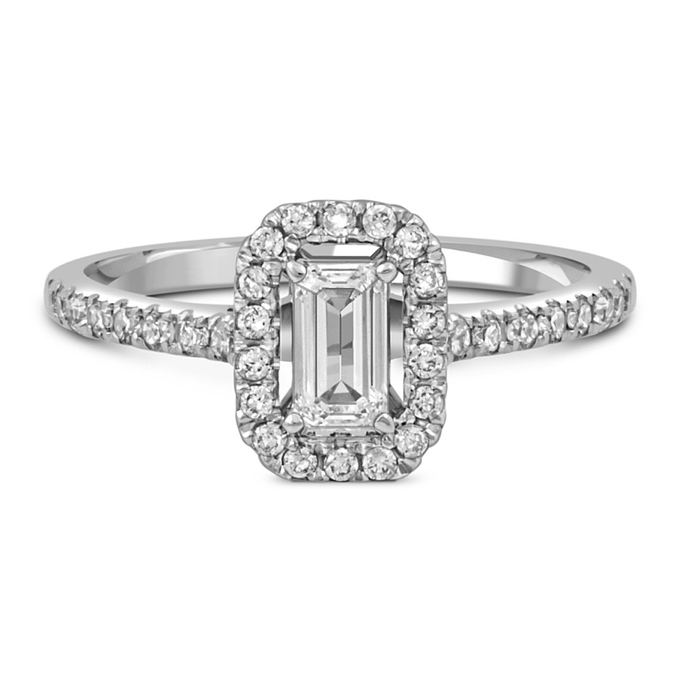 Помолвочное кольцо из белого золота с бриллиантами (051642)