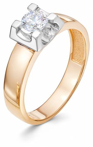 Помолвочное кольцо из комбинированного золота с бриллиантом 16.5