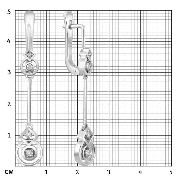 Серьги из белого золота с бриллиантами (046460)