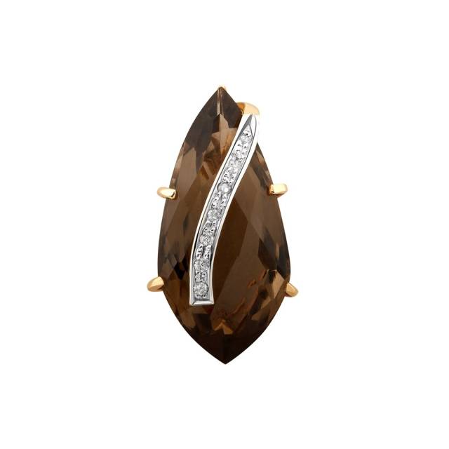 Кулон из комбинированного золота с бриллиантами и раух-топазом (021363)
