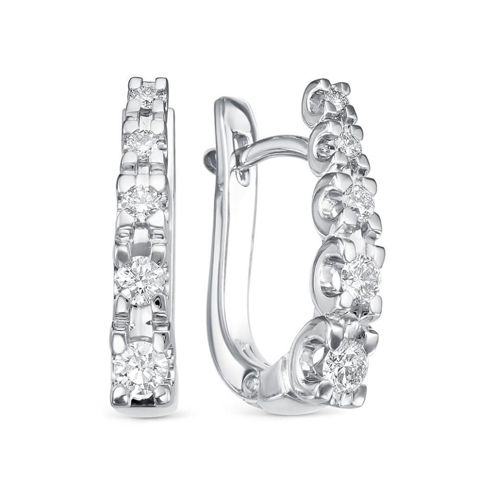 Серьги из белого золота с бриллиантами (047450)