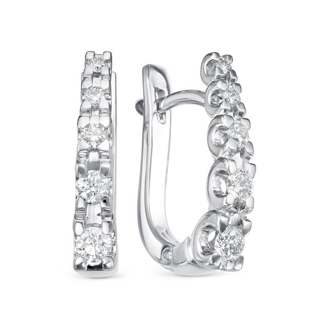 Серьги из белого золота с бриллиантами (047450)