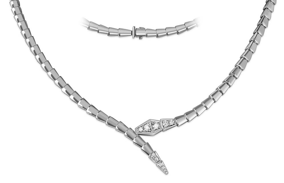 Колье из белого золота с бриллиантами (060514)
