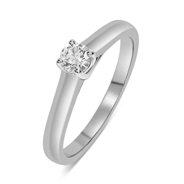 Помолвочное  кольцо из платины с бриллиантом (055167)