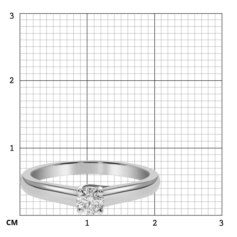 Помолвочное  кольцо из платины с бриллиантом (055167)