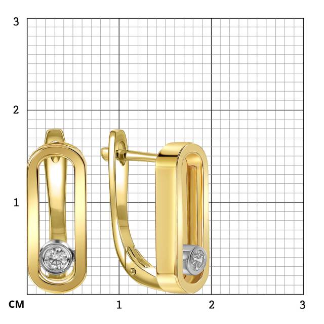 Серьги из жёлтого золота с бриллиантами (061647)