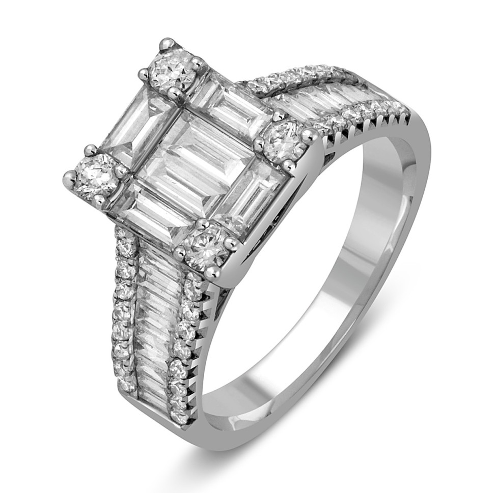 Кольцо из белого золота с бриллиантами (052008)