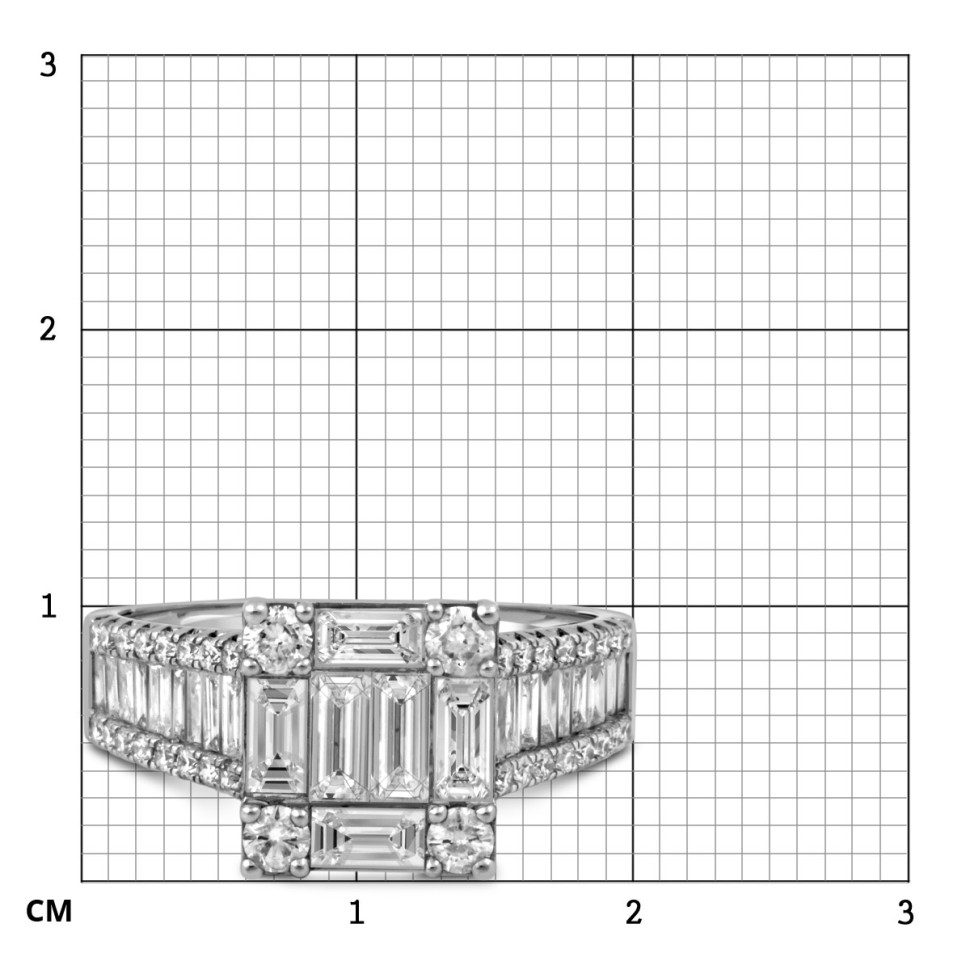 Кольцо из белого золота с бриллиантами (052008)