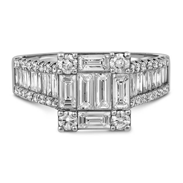 Кольцо из белого золота с бриллиантами (052008)