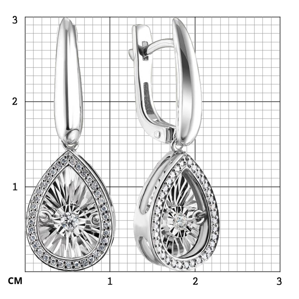 Серьги из белого золота с бриллиантами (055872)