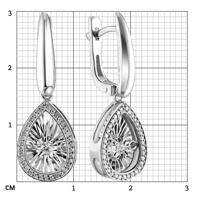 Серьги из белого золота с бриллиантами (055872)