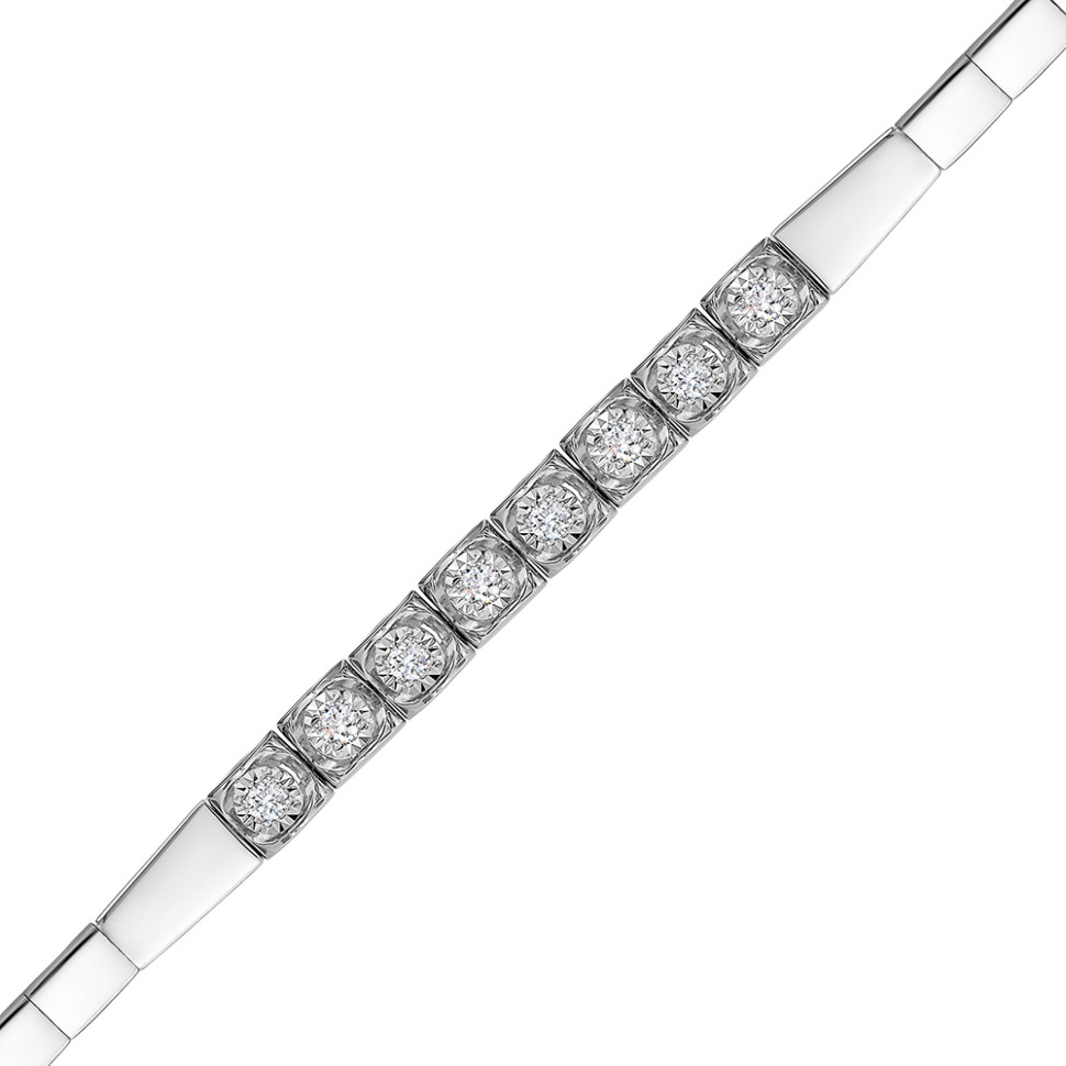 Браслет из белого золота с бриллиантами (062510)