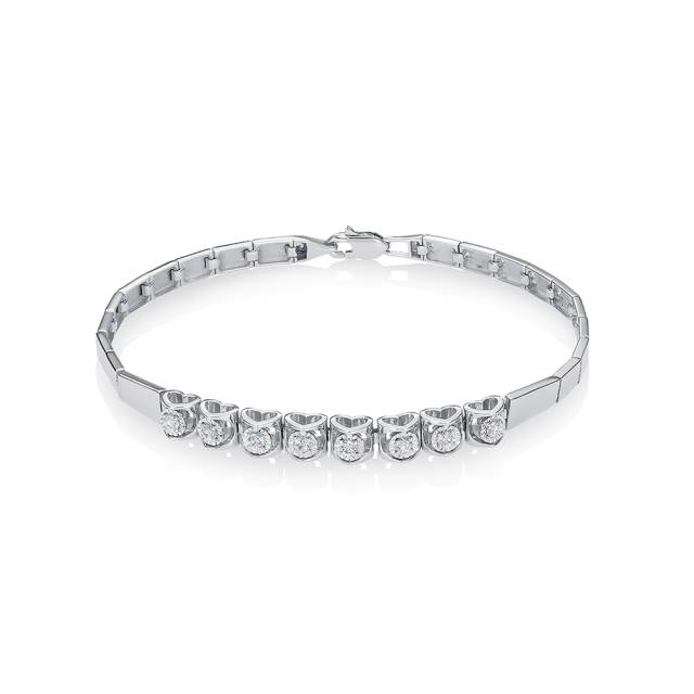 Браслет из белого золота с бриллиантами (062510)