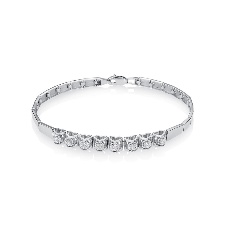 Браслет из белого золота с бриллиантами (062510)