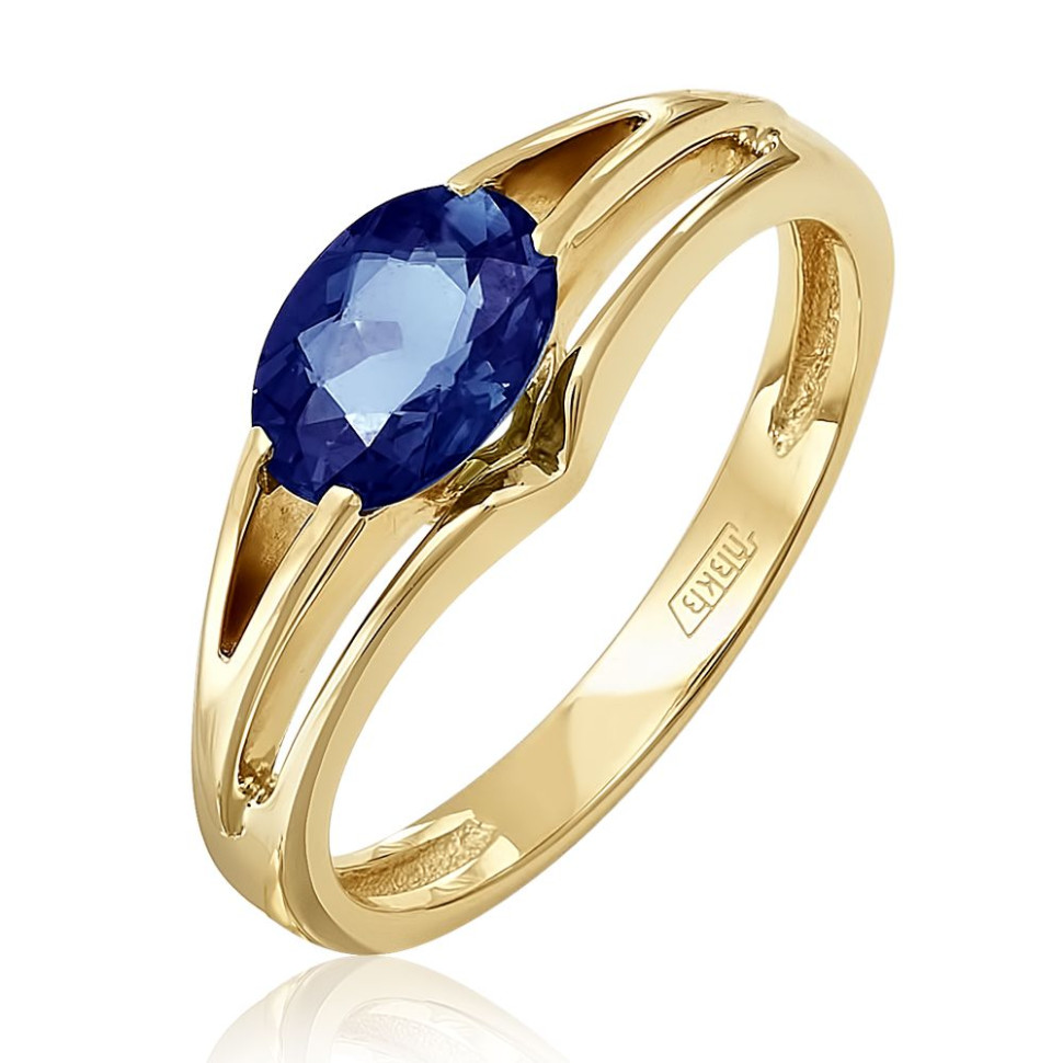 Кольцо из жёлтого золота с сапфиром (053096)